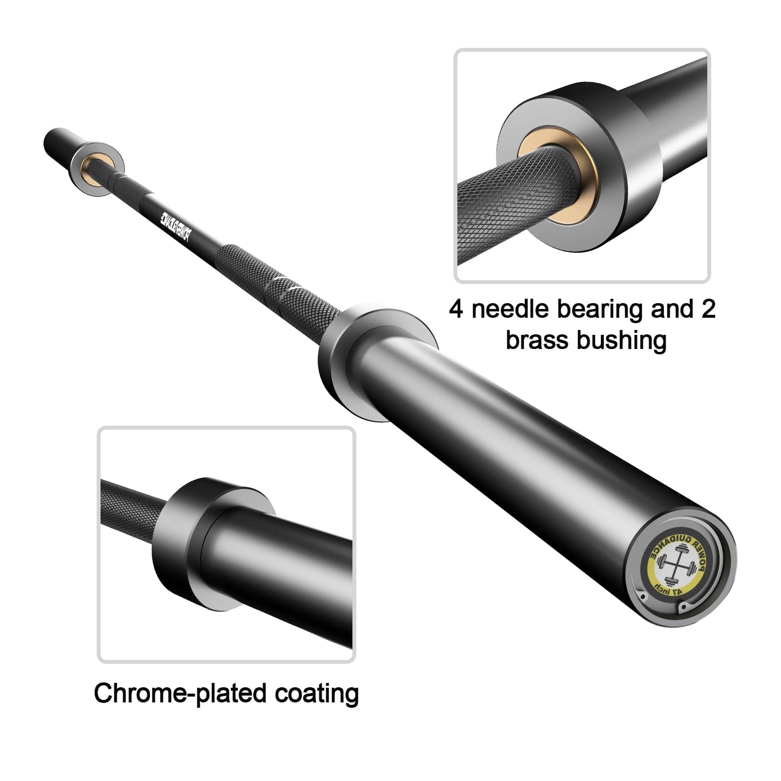 POWER GUIDANCE Universal Chrome Olympic Barbell 1.0 POWER GUIDANCE