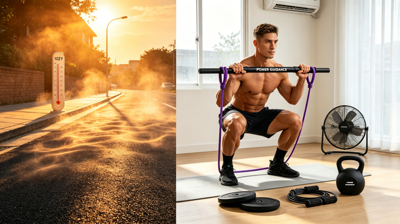 Too Hot to Train Outside? The Complete Indoor Workout Plan for Heat Waves (2026) POWERGUIDANCE