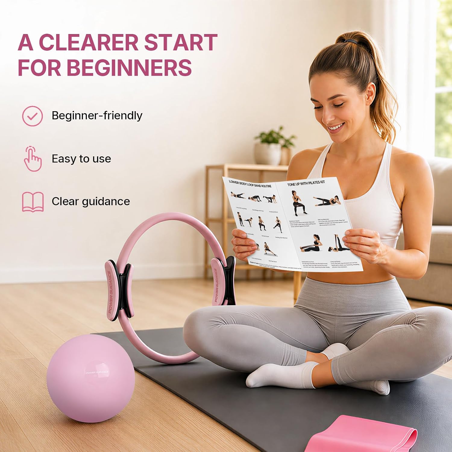 POWER GUIDANCE Pilates Kit for Women - Home Pilates Starter Kit POWERGUIDANCE