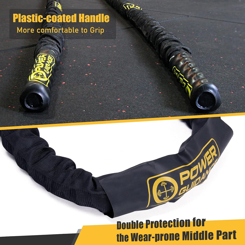 POWER GUIDANCE Battle Rope with Protective Sleeve & Anchor Kit POWER GUIDANCE