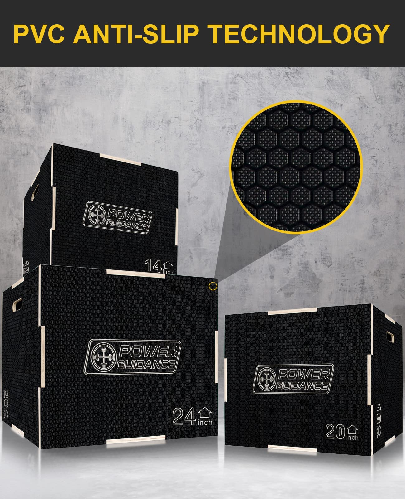 POWER GUIDANCE 3-IN-1 WOODEN PLYOMETRIC BOXES POWER GUIDANCE