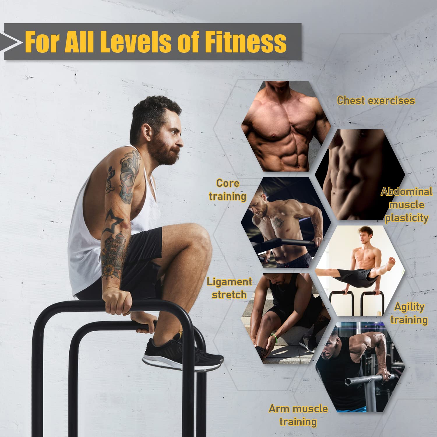 POWER GUIDANCE PARALLEL BARS DIP STATION PUSH-UP BARS POWER GUIDANCE