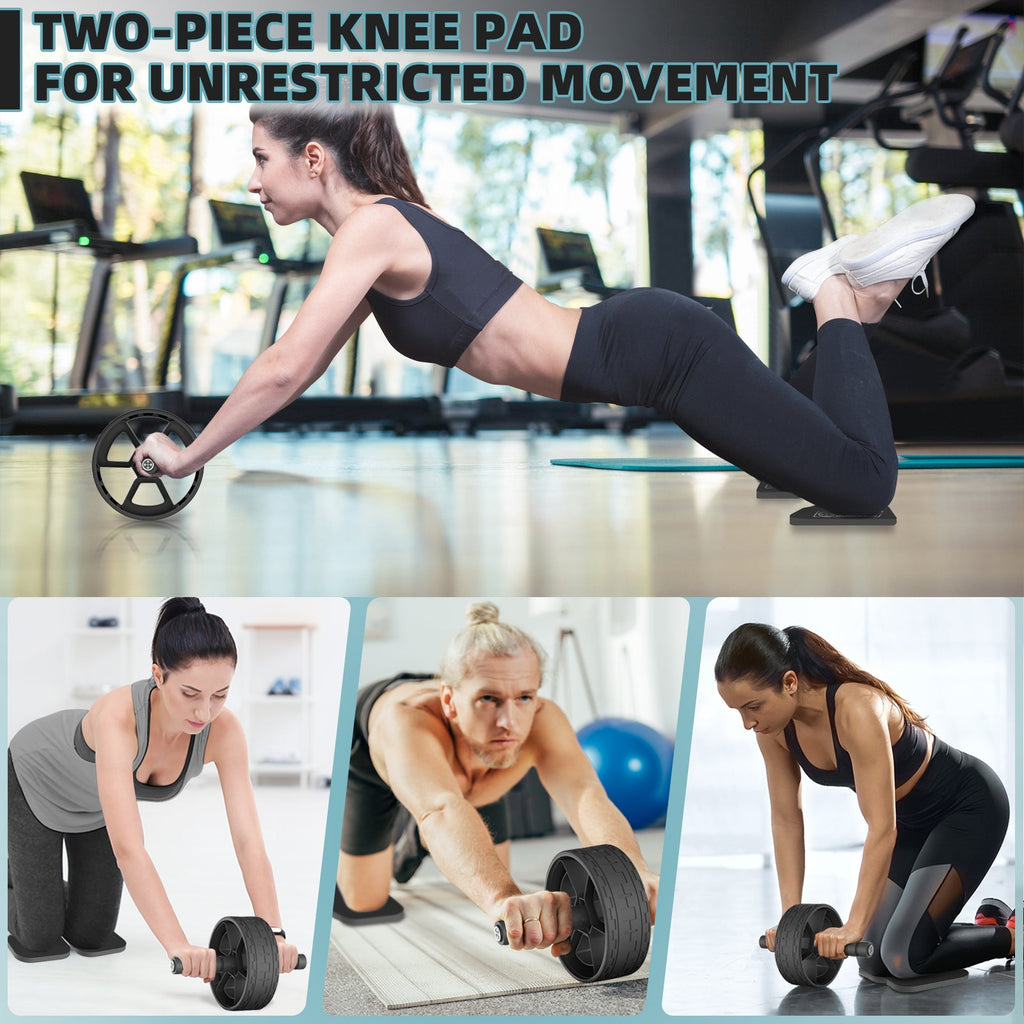 POWER GUIDANCE Ab Roller Wheel with Split Knee Pads, 450lbs Silent Non-Slip Core Workout Wheel for Home Gym POWER GUIDANCE