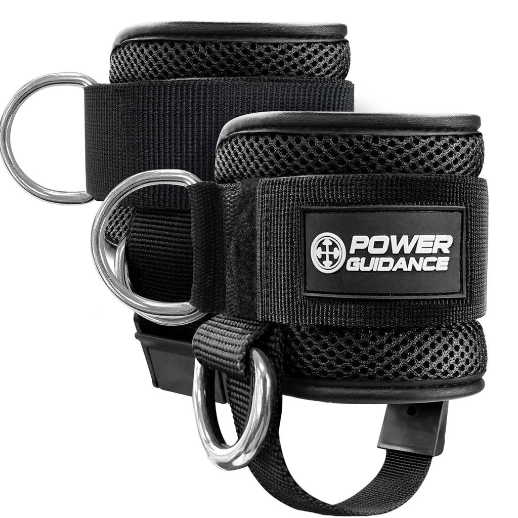 POWER GUIDANCE Ankle Straps - Cable Machine Glute & Leg Attachments POWER GUIDANCE