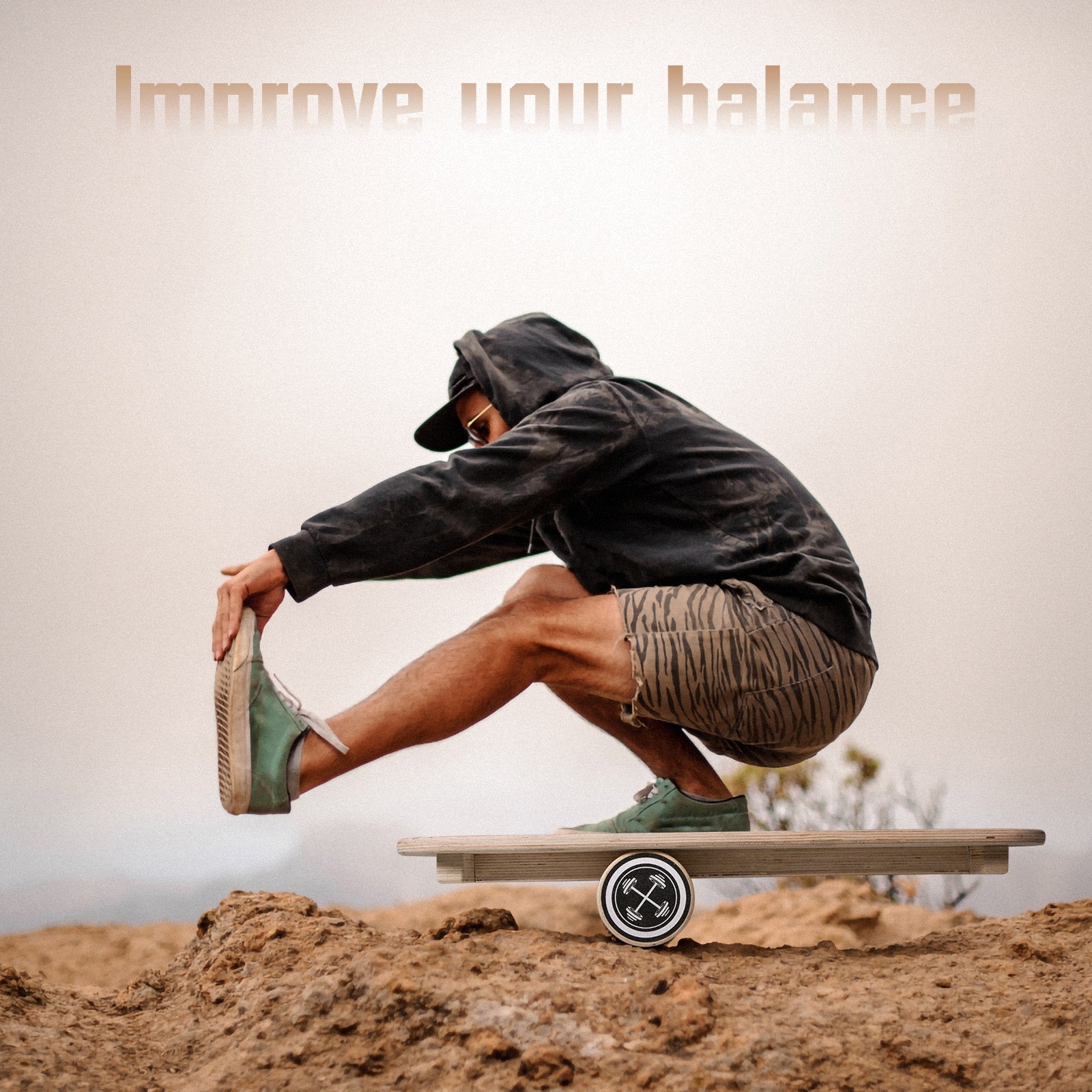 POWER GUIDANCE Wooden Balance Board Trainer, 500lbs Wobble Roller Board for Surf, Ski, Skateboard, Core Stability Fitness Home Gym POWER GUIDANCE