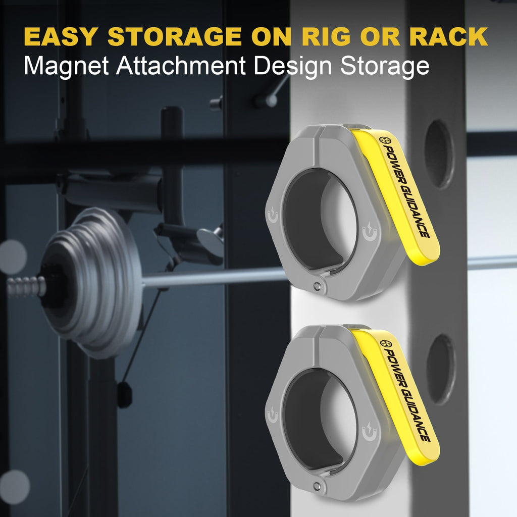 POWER GUIDANCE Magnetic Barbell Collars - 2 Inch Olympic Bar Clips POWER GUIDANCE