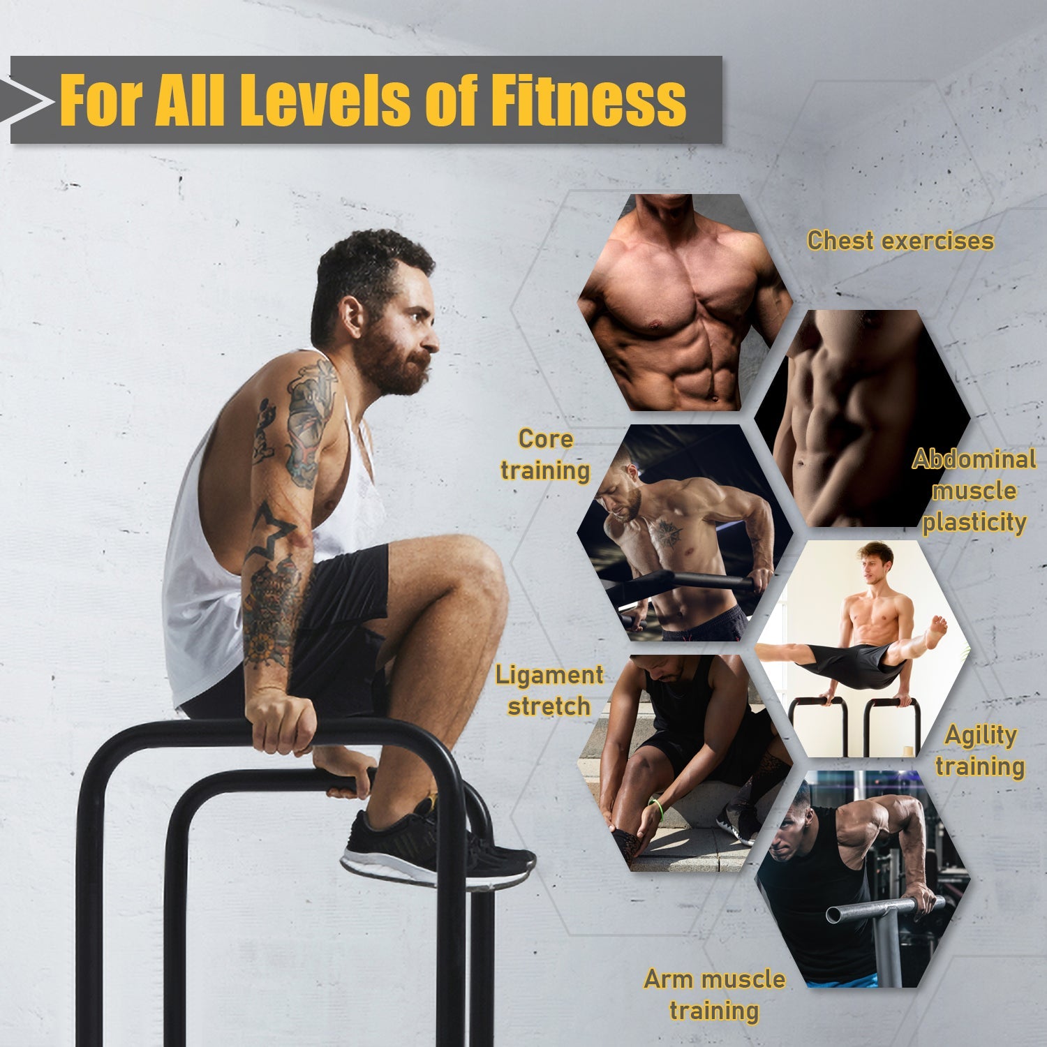POWER GUIDANCE Adjustable Dip Bar | 1200LBS Capacity POWER GUIDANCE