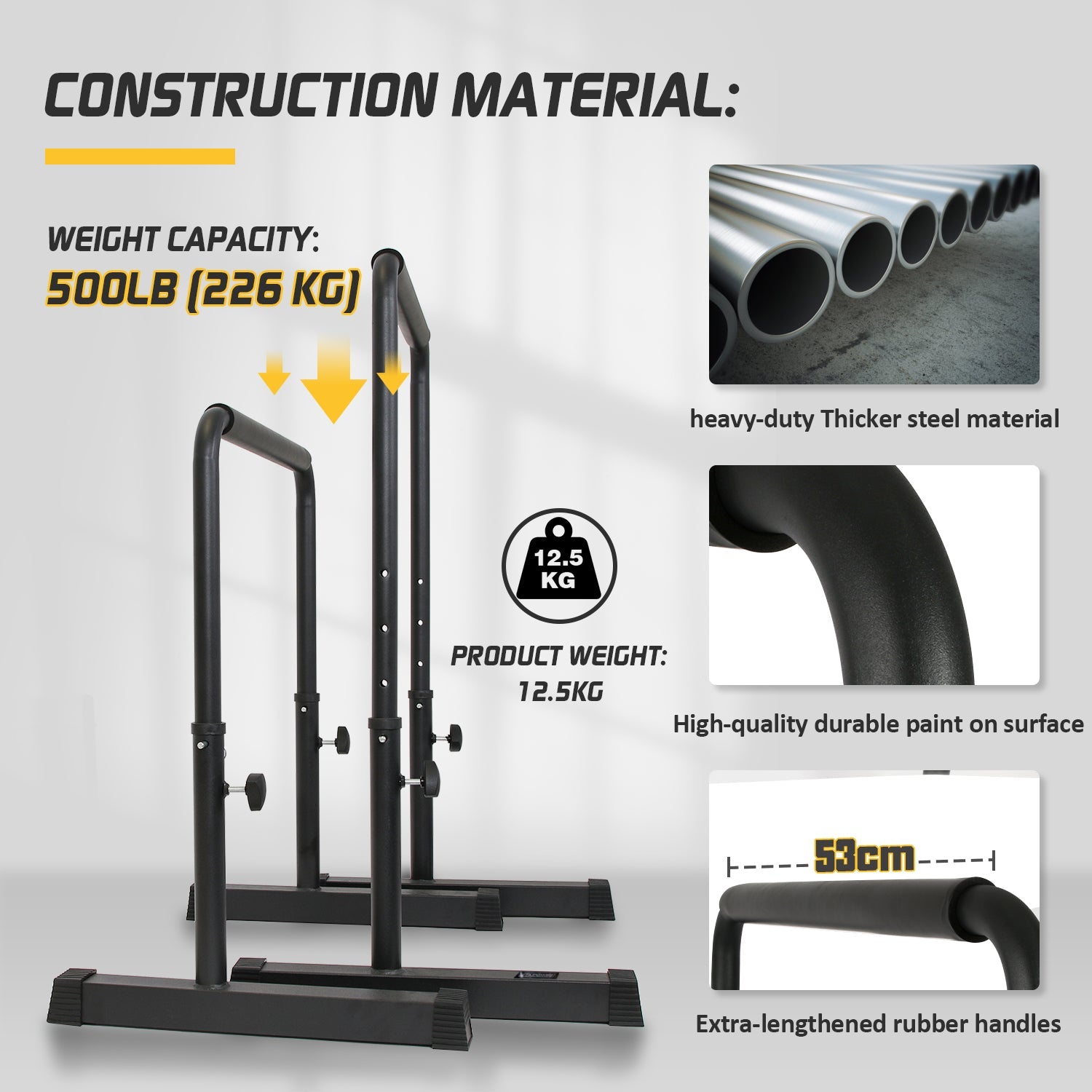 POWER GUIDANCE Adjustable Dip Bar | 1200LBS Capacity POWER GUIDANCE
