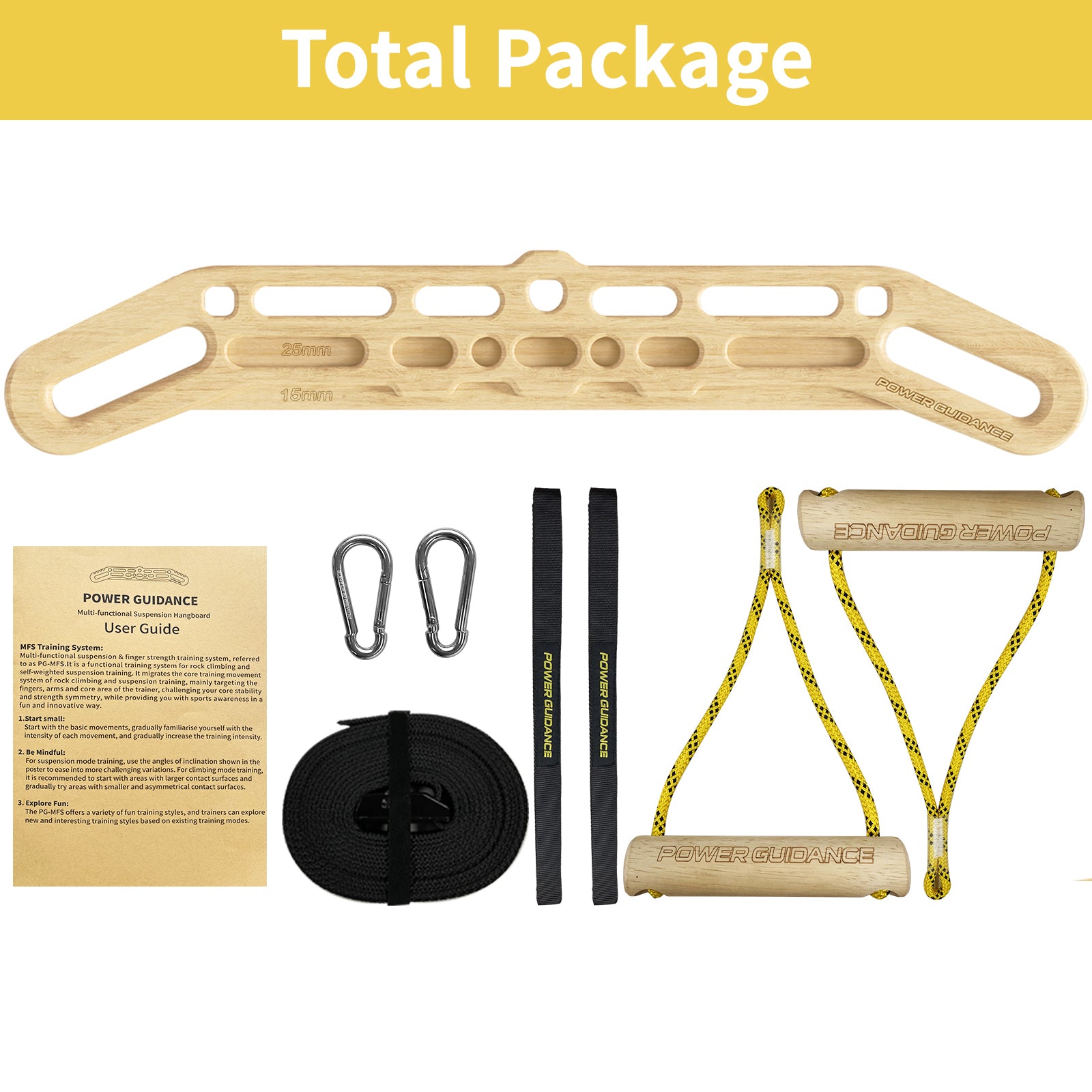 POWER GUIDANCE Complete Hangboard Set - Portable Multi-Grip Climbing Training Kit POWER GUIDANCE