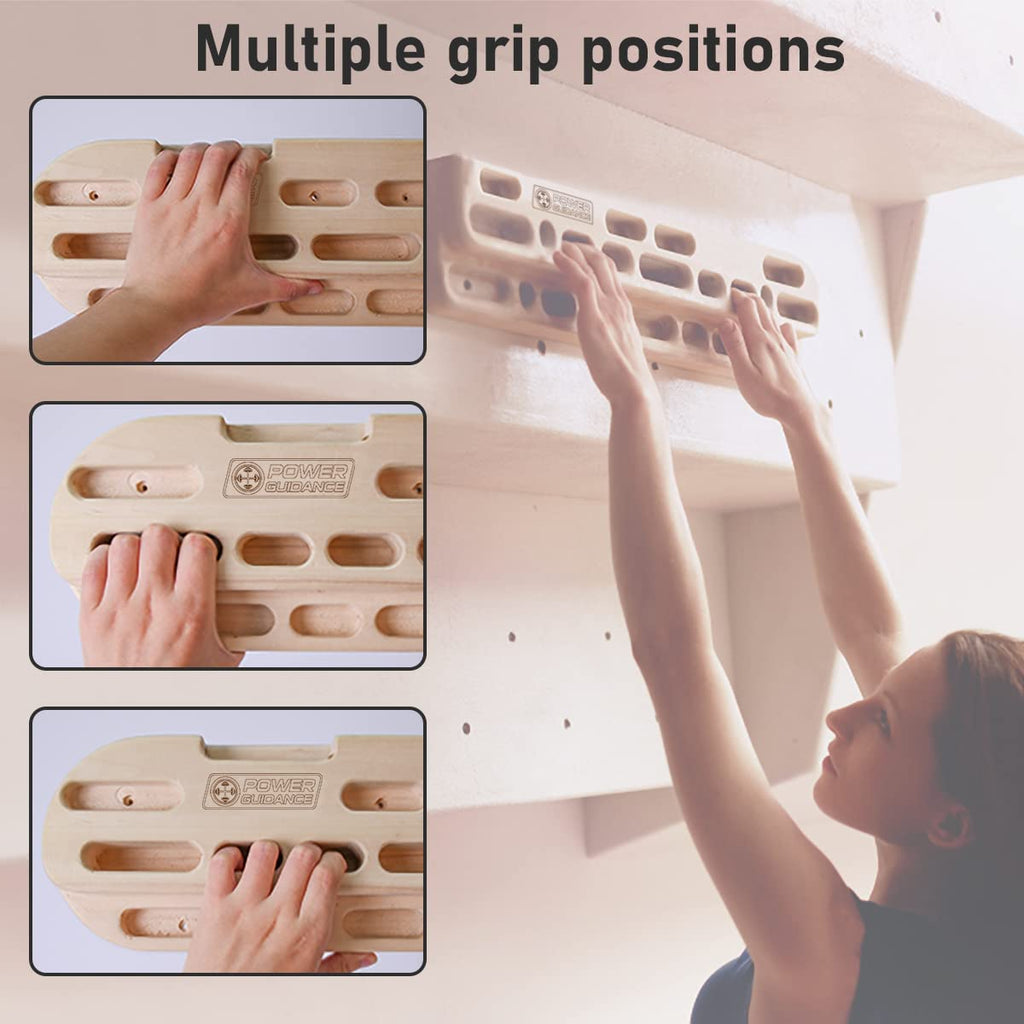POWER GUIDANCE Wall-Mounted Hangboard - Multi-Grip Climbing POWER GUIDANCE