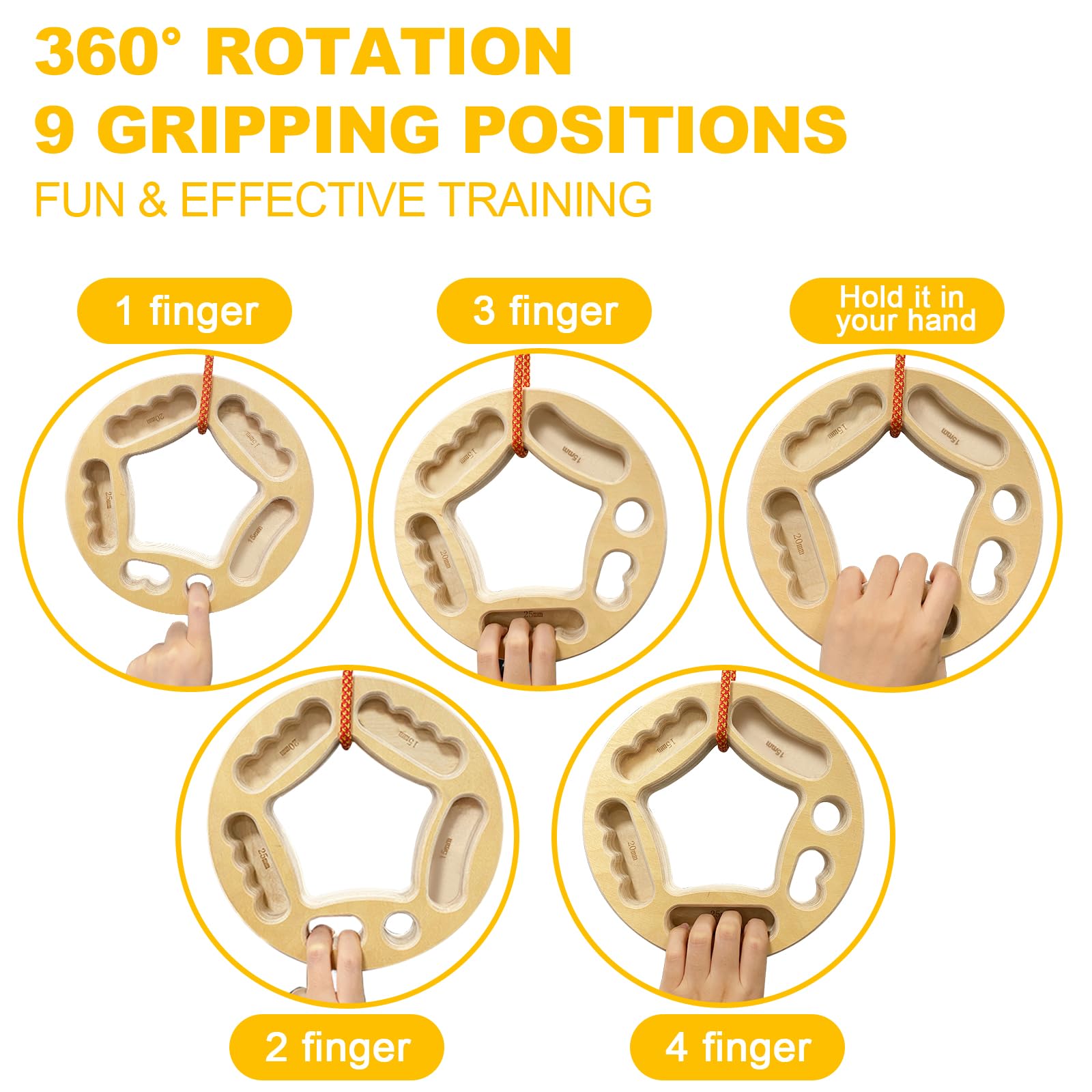POWER GUIDANCE Pair Hangboard - Double-Sided Climbing Finger Boards POWER GUIDANCE