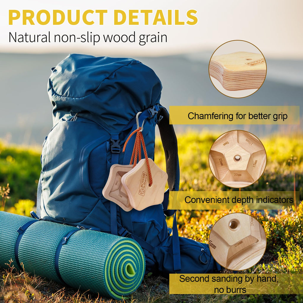 POWER GUIDANCE Mini Hangboard - Portable Climbing Finger Strength Trainer POWER GUIDANCE