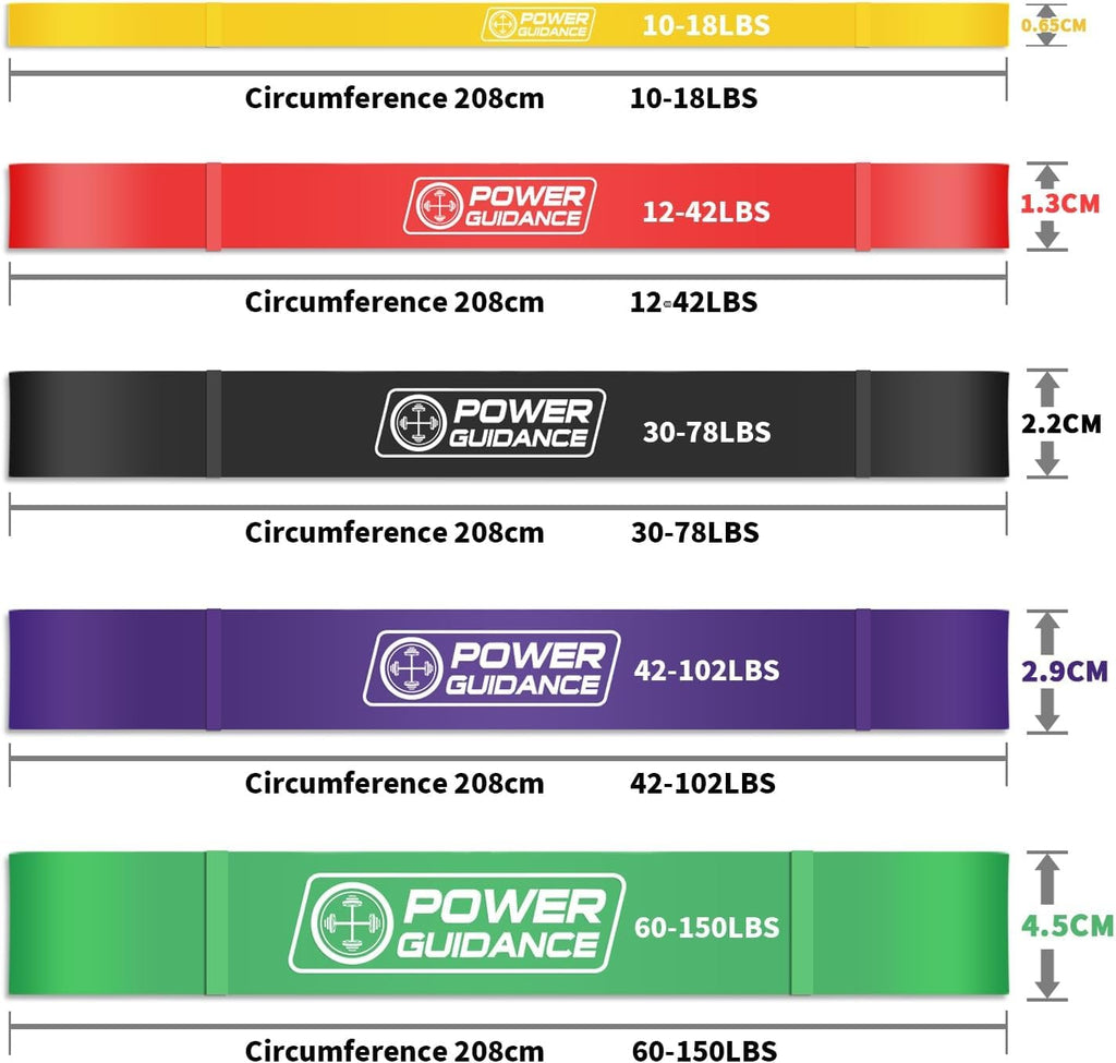 POWER GUIDANCE Resistance Bands | 5-Level Set with Door Ancho POWER GUIDANCE