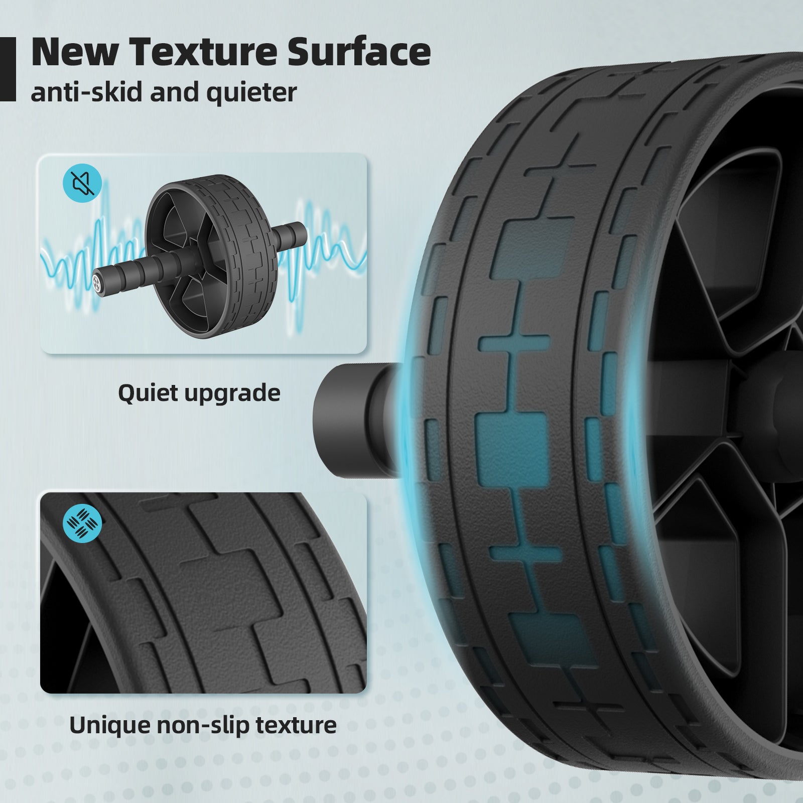 POWER GUIDANCE Ab Roller Wheel with Split Knee Pads, 450lbs Silent Non-Slip Core Workout Wheel for Home Gym POWER GUIDANCE