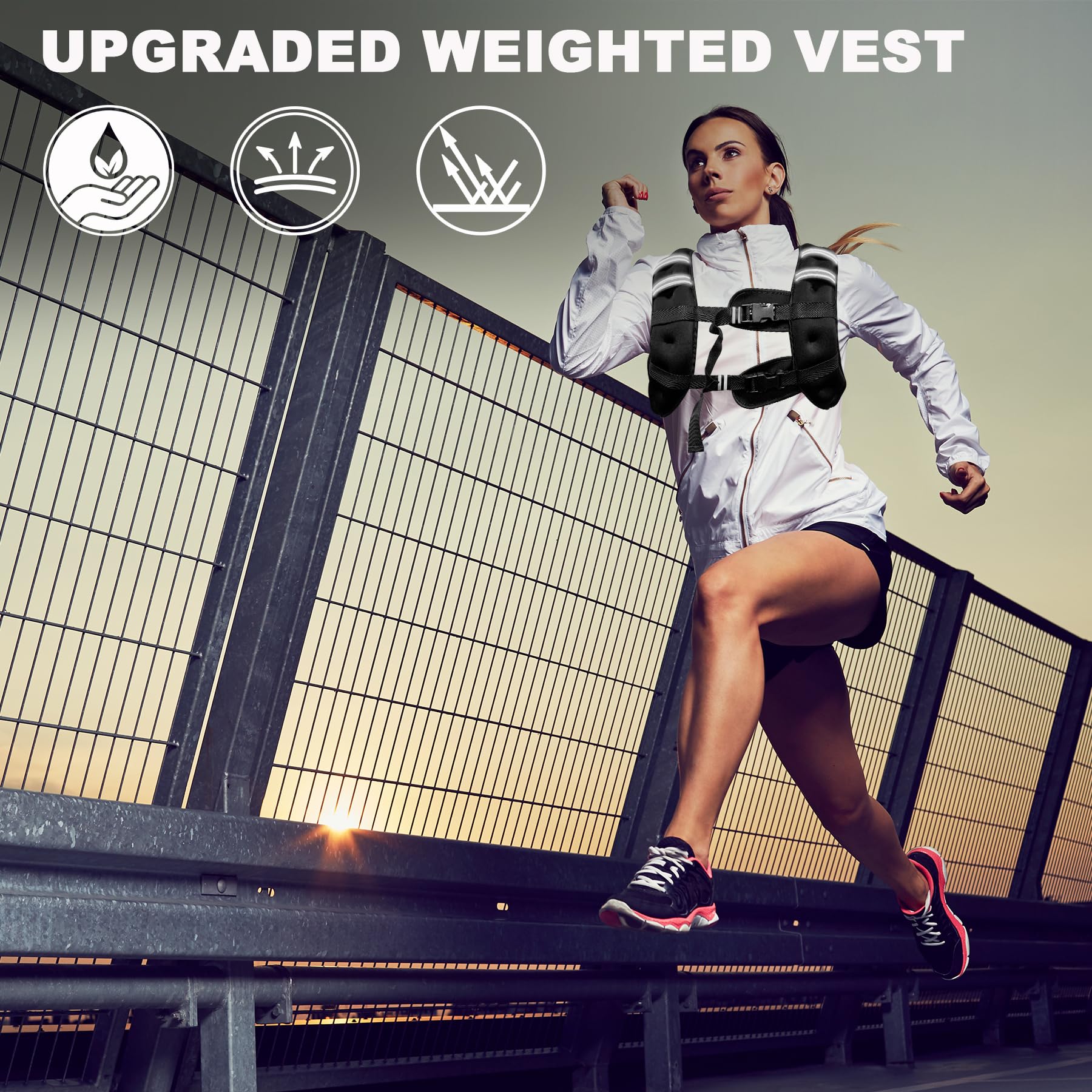 POWER GUIDANCE Adjustable Weighted Vest | Reflective, for Men & Women POWER GUIDANCE