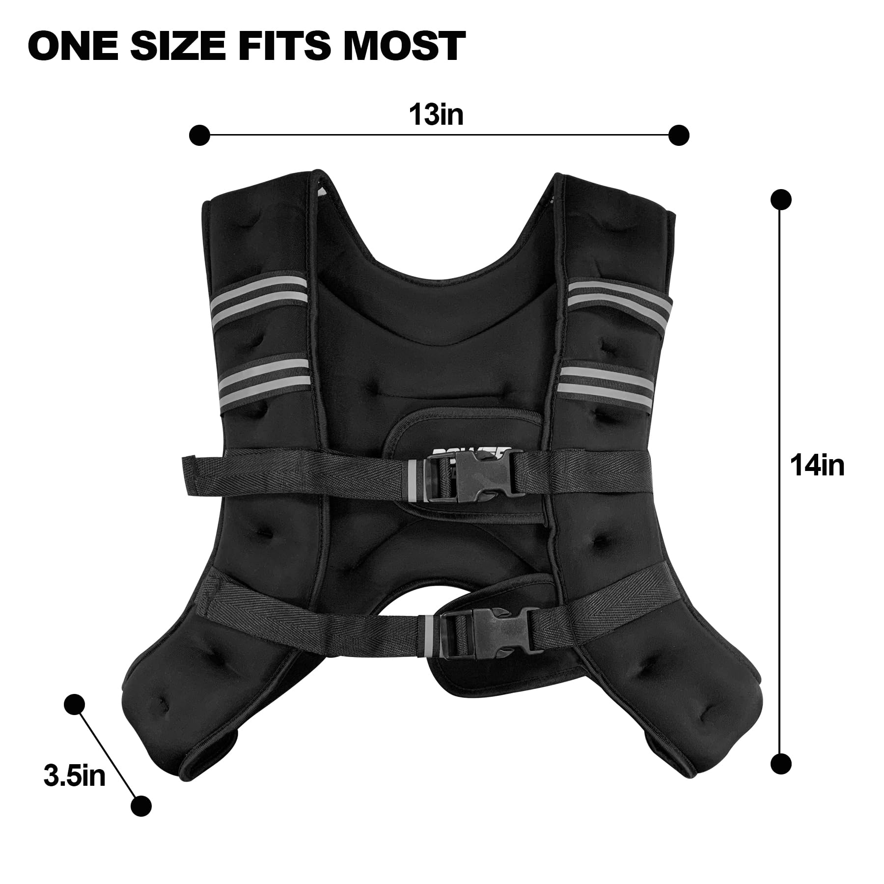 POWER GUIDANCE Adjustable Weighted Vest | Reflective, for Men & Women POWER GUIDANCE
