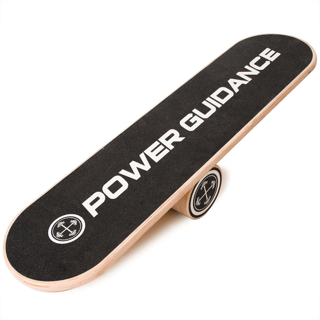 POWER GUIDANCE Wooden Balance Board Trainer, 500lbs Wobble Roller Board for Surf, Ski, Skateboard, Core Stability Fitness Home Gym POWER GUIDANCE